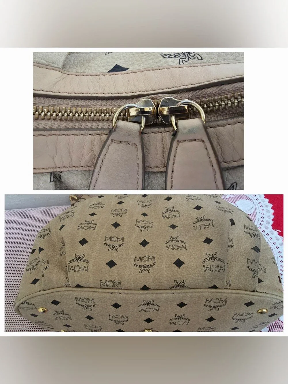 MCM Large Hobo Bag With Padlock And Keys And Authenticity Card